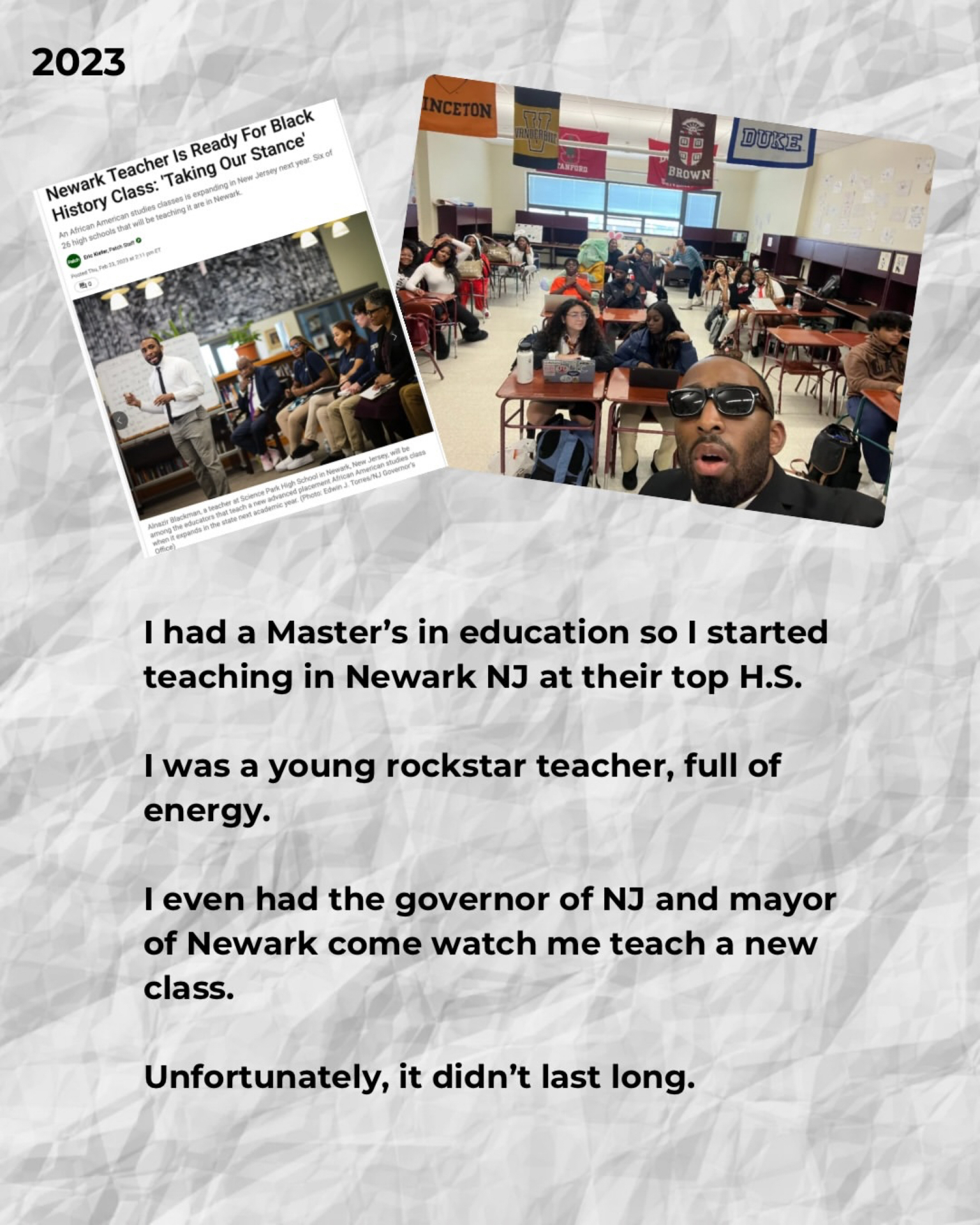 The young rockstar teacher.