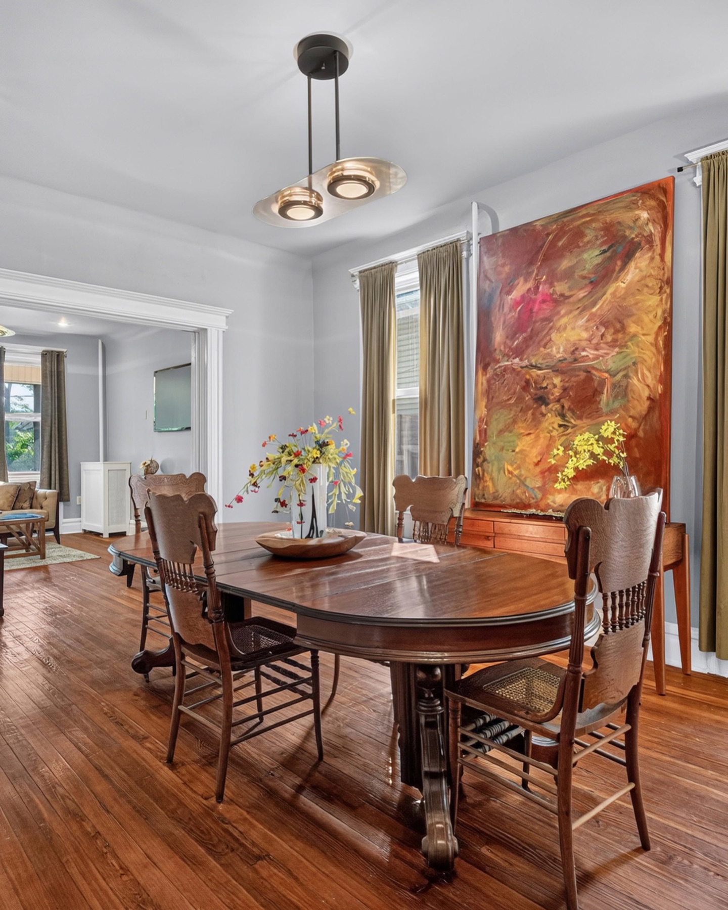 Warm, finished dining room